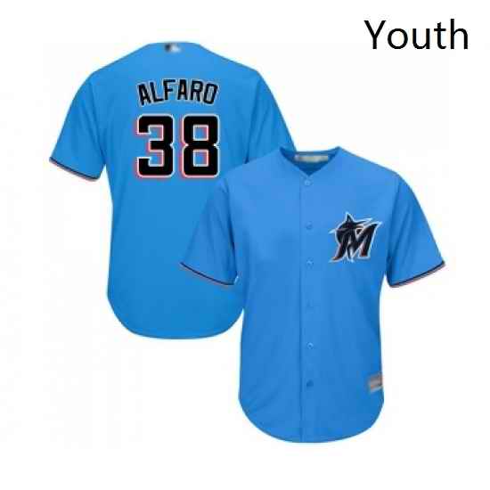 Youth Miami Marlins 38 Jorge Alfaro Replica Blue Alternate 1 Cool Base Baseball Jersey